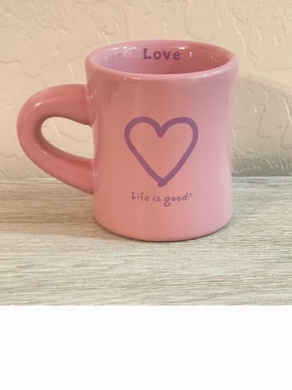 Life Is Good Love Mug Cup Pink Heart Do What You Like Like What You Do Good Home